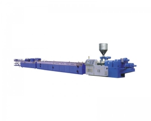 Double screw plastic wood profile production line